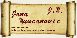 Jana Munćanović vizit kartica